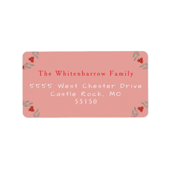 'Om For The Holidays' Yoga and Wreath Adressetikett (Framsidan)