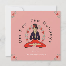 'Om For The Holidays' Yoga and Wreath Card Julkort
