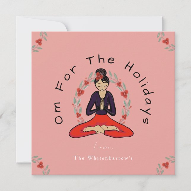 'Om For The Holidays' Yoga and Wreath Card Julkort (Framsida)