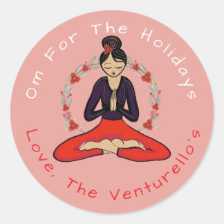 Om For The Holidays Yoga Klistermärke