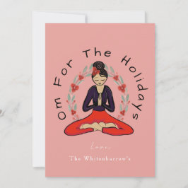 'Om For The Holidays' Yoga och Krans Julkort