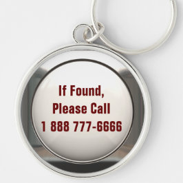 Om funnen, appell…, Keychain Rund Silverfärgad Nyckelring