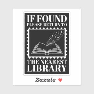 Om funnen returneras till bibliotek Portostämpel Klistermärken
