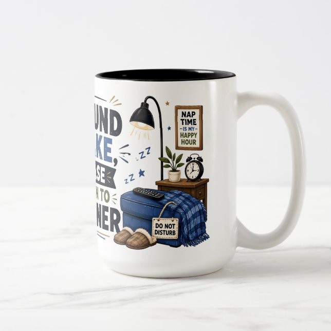 Om funnet vakna rolig fader kaffemugg (Höger)