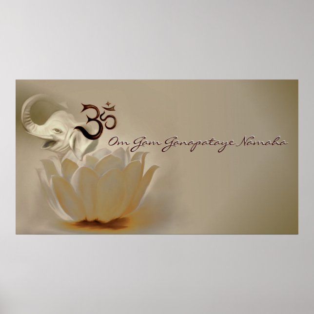 Om Gam Ganapataye Namaha -Mantra Poster (Framsidan)