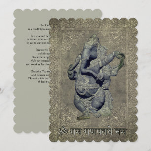Om Gan Ganpataye Mantra till Lord Ganesha Julkort