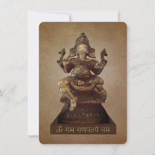 Om Gan Ganpataye Mantra till Lord Ganesha Kort