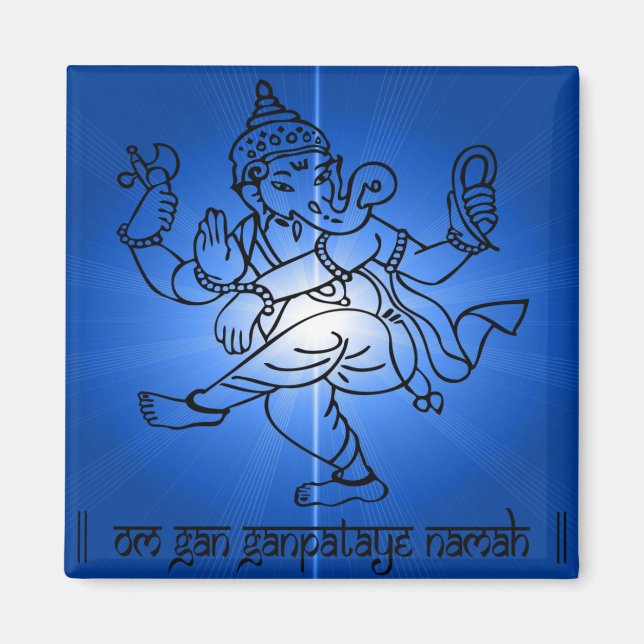 Om-Gan-Ganpataye-Namah Magnet (Framsidan)