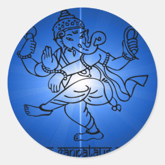 Om-Gan-Ganpataye-Namah Runt Klistermärke