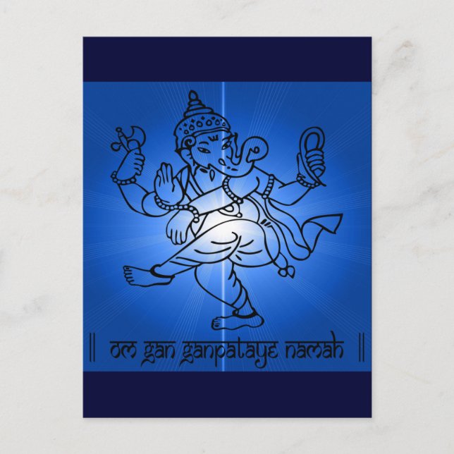 Om-Gan-Ganpataye-Namah Vykort (Framsida)