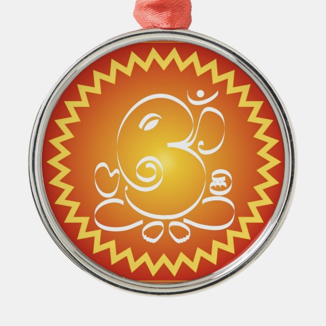 Om Ganesha med den gula stjärnan Julgransprydnad Metall (Framsidan)