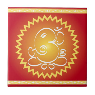 Om Ganesha med den gula stjärnan Kakelplatta