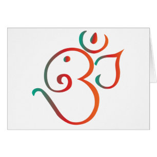 Om-ganpati-grönt-orange Hälsningskort