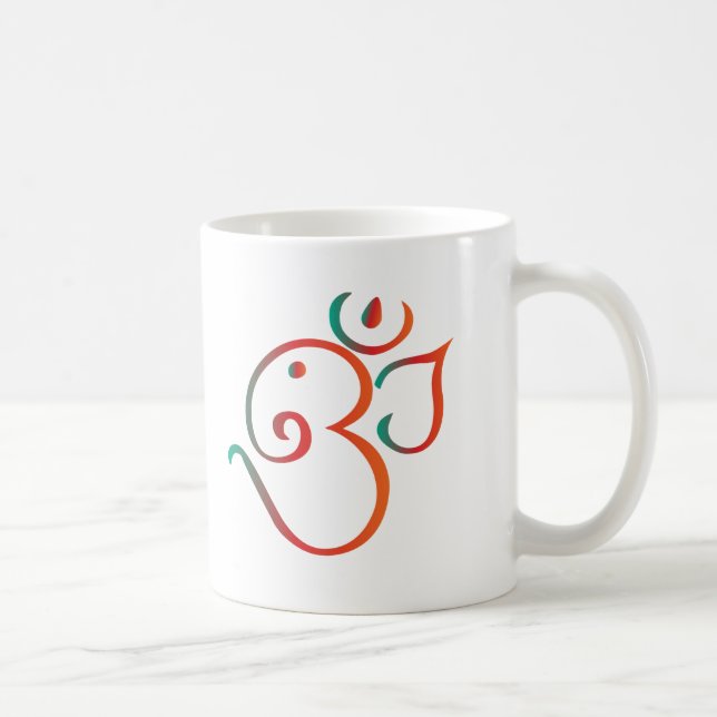 Om-ganpati-grönt-orange Kaffemugg (Höger)