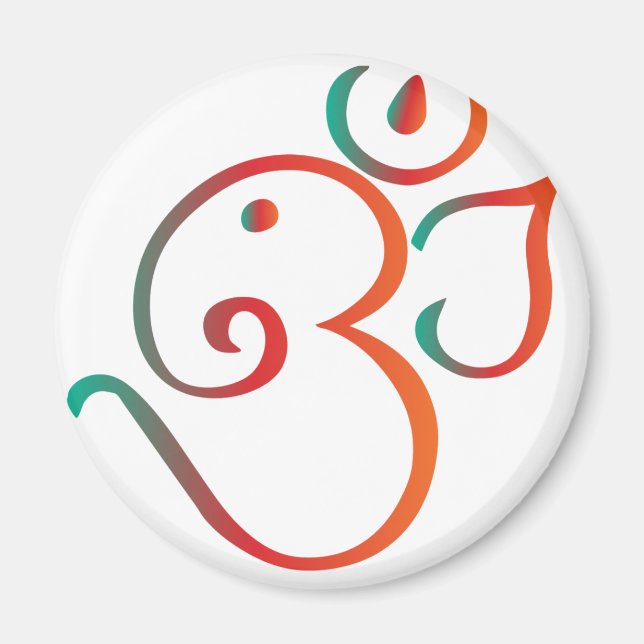 Om-ganpati-grönt-orange Magnet (Framsidan)