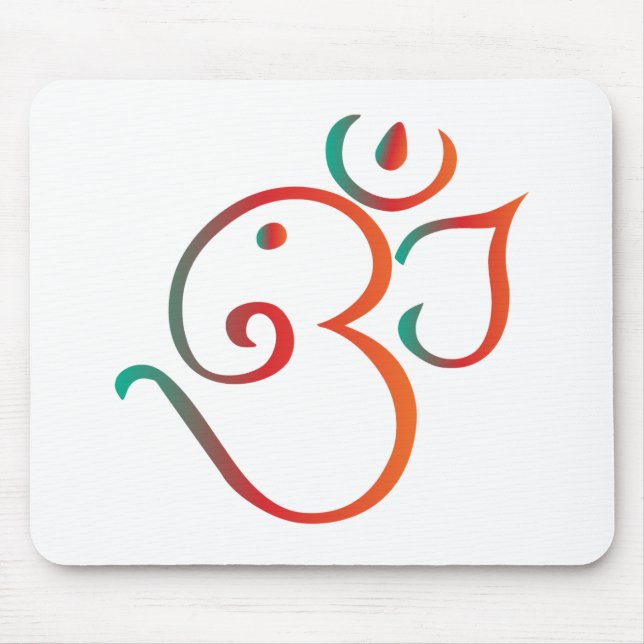 Om-ganpati-grönt-orange Musmatta (Framsidan)