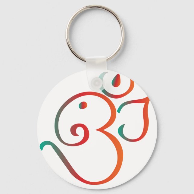 Om-ganpati-grönt-orange Nyckelring (Framsida)