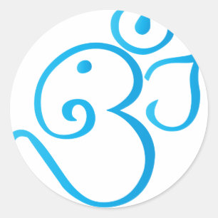 Om-ganpati-turqoise Runt Klistermärke