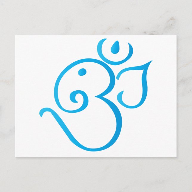 Om-ganpati-turqoise Vykort (Framsida)