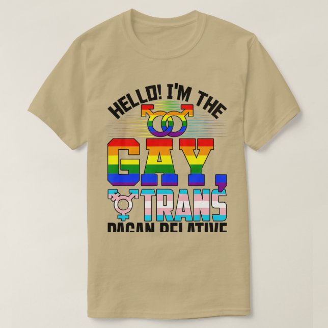 Om Gay rans Pagan Relative LGBQ rans Pride  T Shirt (Design framsida)