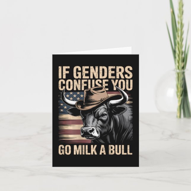 Om Genderna förväxlar dig går Mjölk A Bull USA fla Kort (Framsida)