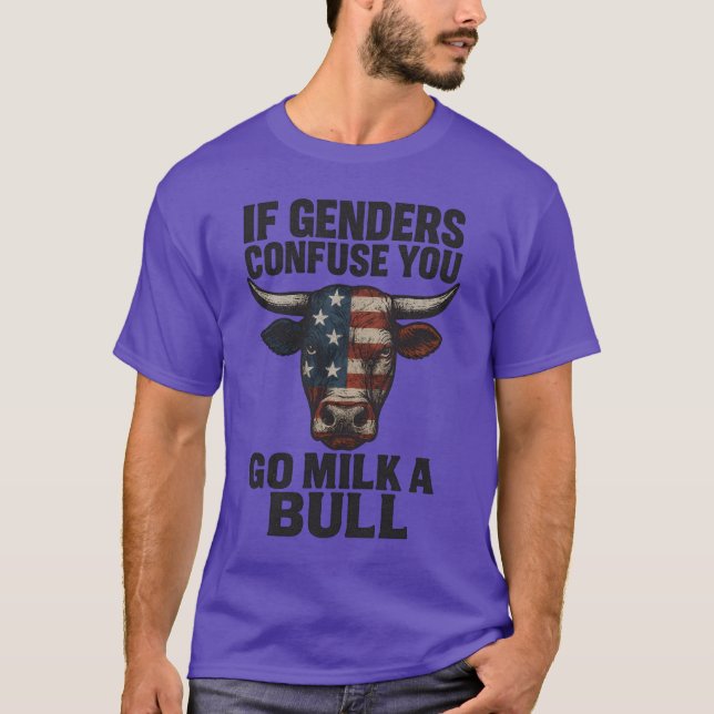 OM GENDERNA FÖRVILKAR, SÅ GER DU MJÖLK EN BULL T SHIRT (Framsida)
