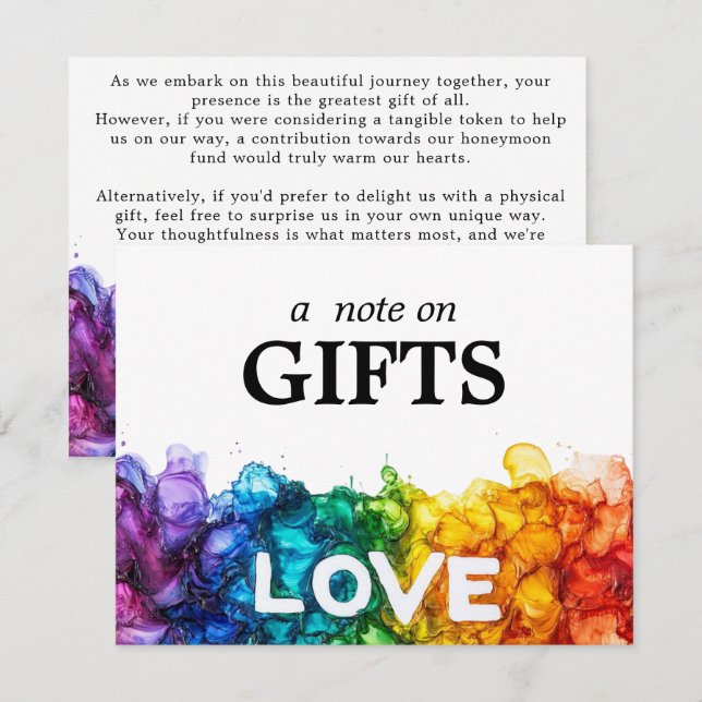 🌈 om GIFTS HBT-Q som är målat med Kärlek Tilläggskort (Fram/baksida)