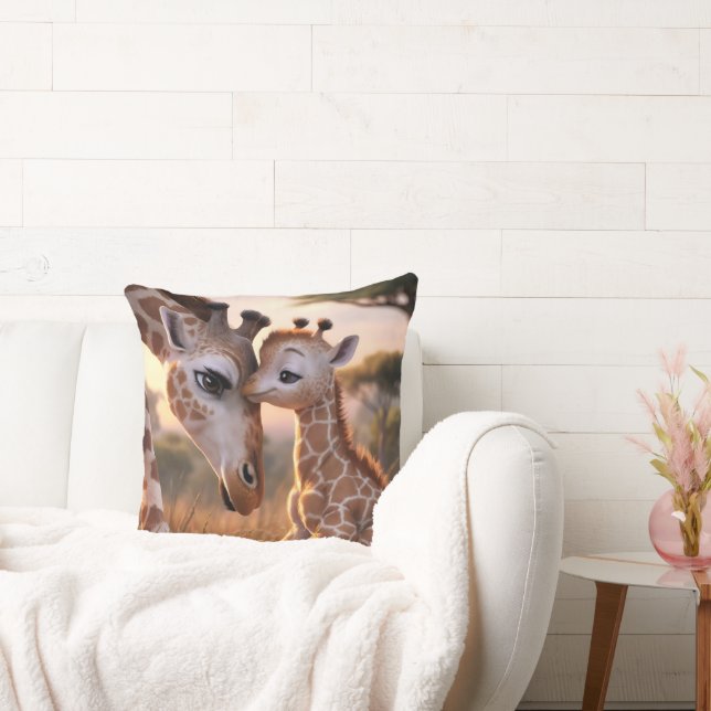 Öm giraffkärlek: Bebis kysser mamma Kudde (Soffa)
