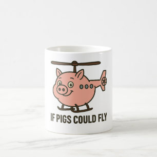 Om grisar kunde flyga - helikopter kaffemugg