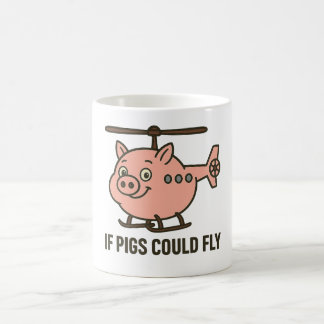 Om grisar kunde flyga - helikopter kaffemugg