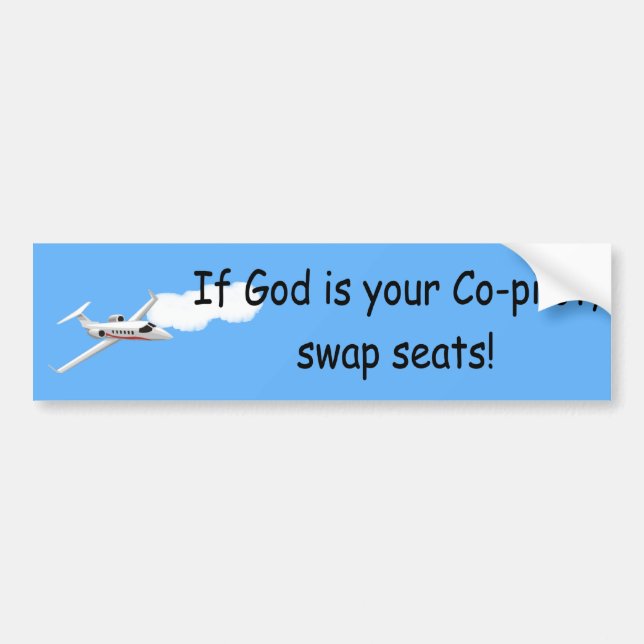 Om Gud är din andrepilot.... Bildtext Bildekal (Framsidan)