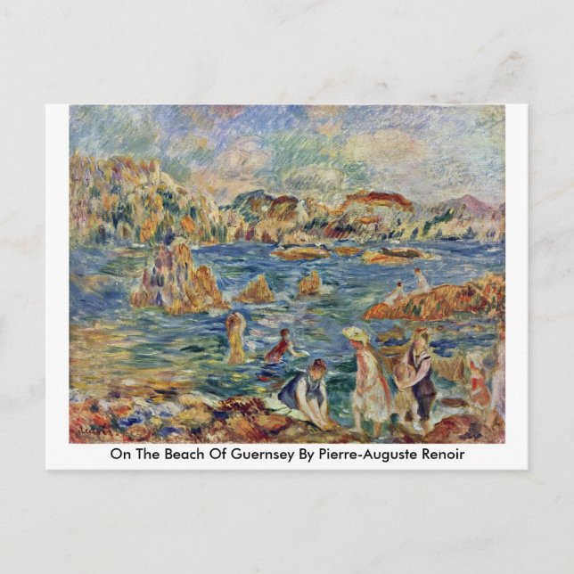 om Guernseys strand av Pierre-Auguste Renoir Vykort (Framsida)