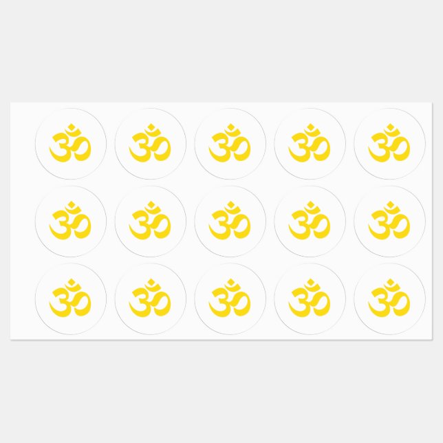 Om Gult Stickers (Ark)