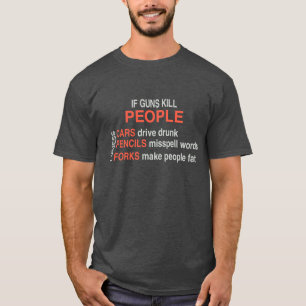 Om Guns Döda People Cars Pencil Forks T Shirt