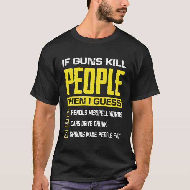 Om Guns People Weapon Ammo Gun Owner T Shirt (Framsida)
