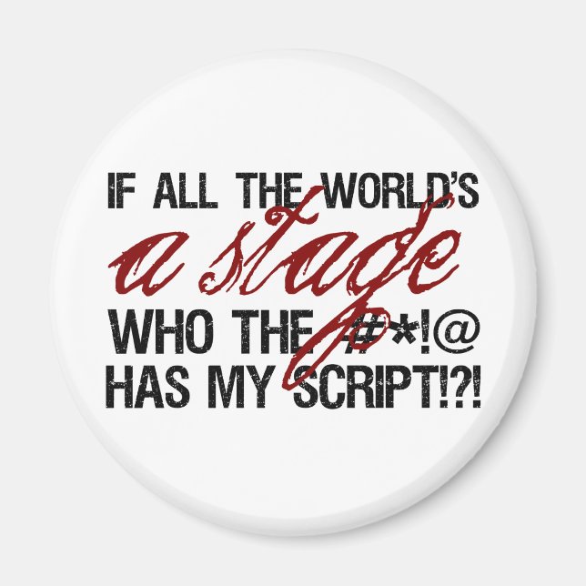 Om hela världen är en scen... magnet (Framsidan)