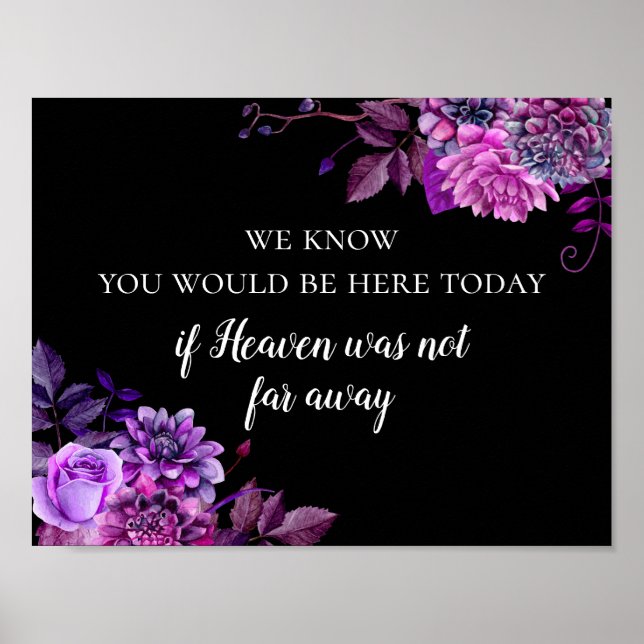 Om himlen inte var långt borta tryck. Lila minnesm Poster (Framsidan)