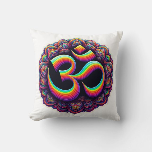 Om Hindu Symbol Dekorativ kudde (Framsida)