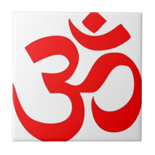 Om hinduiskt och buddistiskt symbol (för ॐ) - kakelplatta