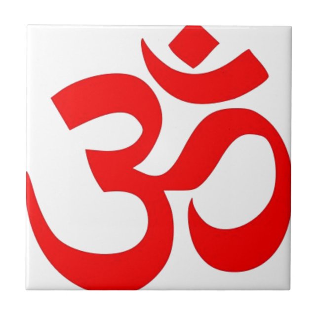 Om hinduiskt och buddistiskt symbol (för ॐ) - kakelplatta (Framsidan)