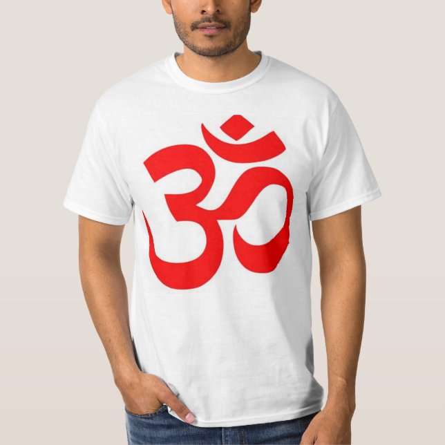 Om hinduiskt och buddistiskt symbol (för ॐ) - t shirt (Framsida)