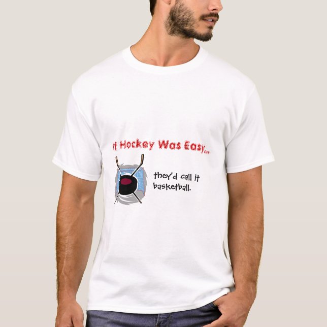 om hockey var lätt… tee shirt (Framsida)