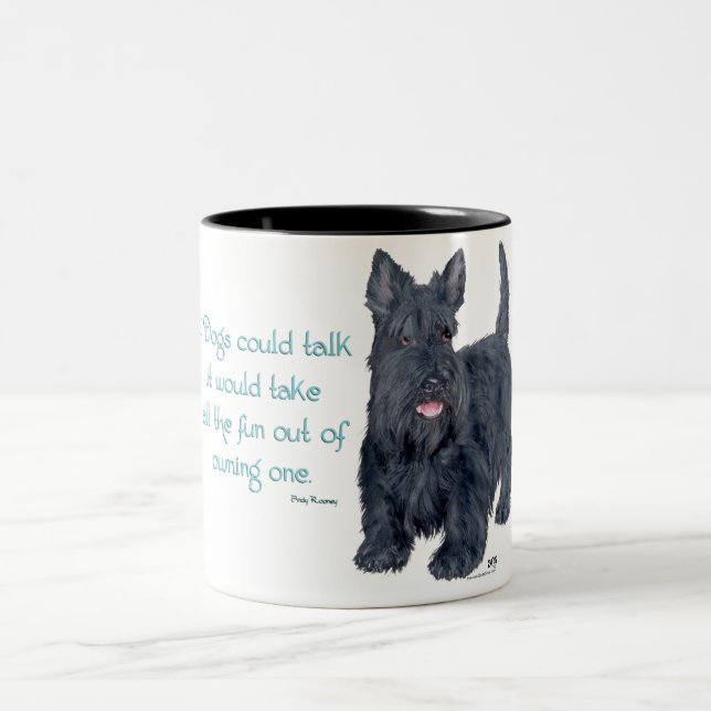 Om hundar kunde tala - Scottish Terrier Visdom & K Två-Tonad Mugg (Center)