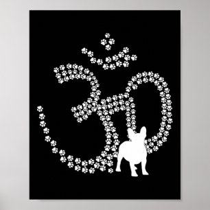 Om Hundpaws Fransk Bulldog Yoga Aum Ohm Symbol Rol Poster