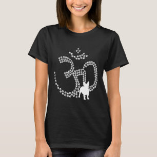 Om Hundpaws Fransk Bulldog Yoga Aum Ohm Symbol Rol T Shirt