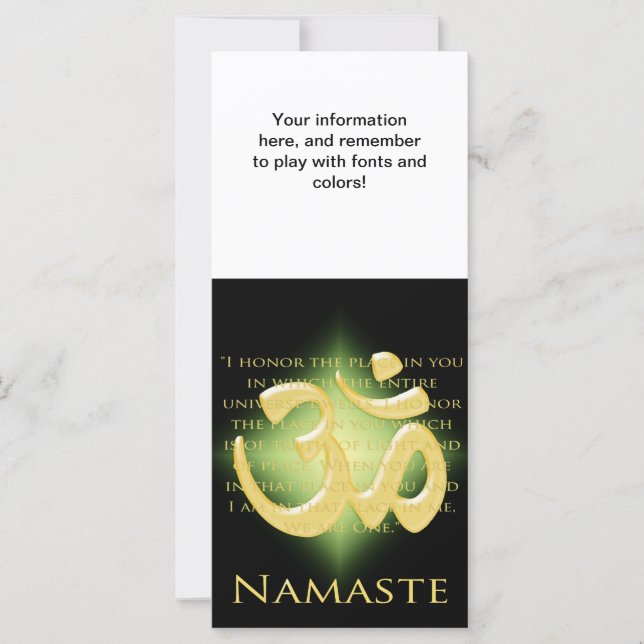 Om i Black & Guld - Namaste (Framsida)