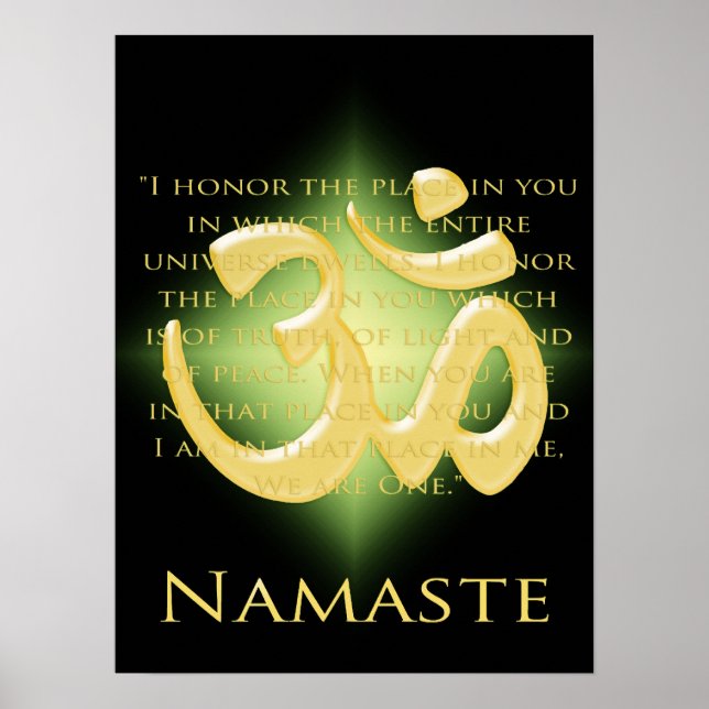 Om i Black & Guld - Namaste Poster (Framsidan)