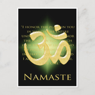 Om i Black & Guld - Namaste Vykort