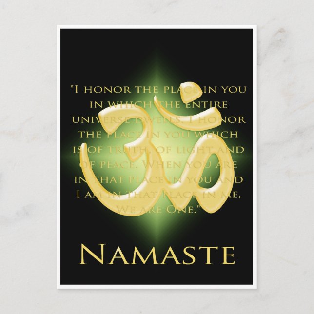 Om i Black & Guld - Namaste Vykort (Framsida)