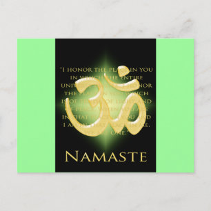 Om i Black & Guld - Namaste Vykort